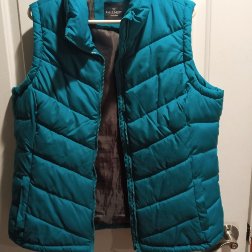 Vintage Faded Glory Aqua Winter Vest, XL